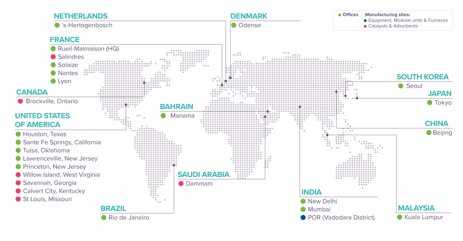 Axens Corporate World Map